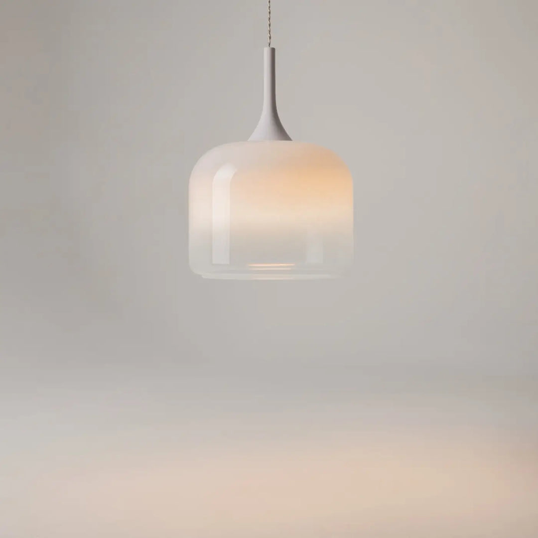 Suspension led spirito avec lumière douce en verre cylindrique clair et ambre trois teintes globe moderne