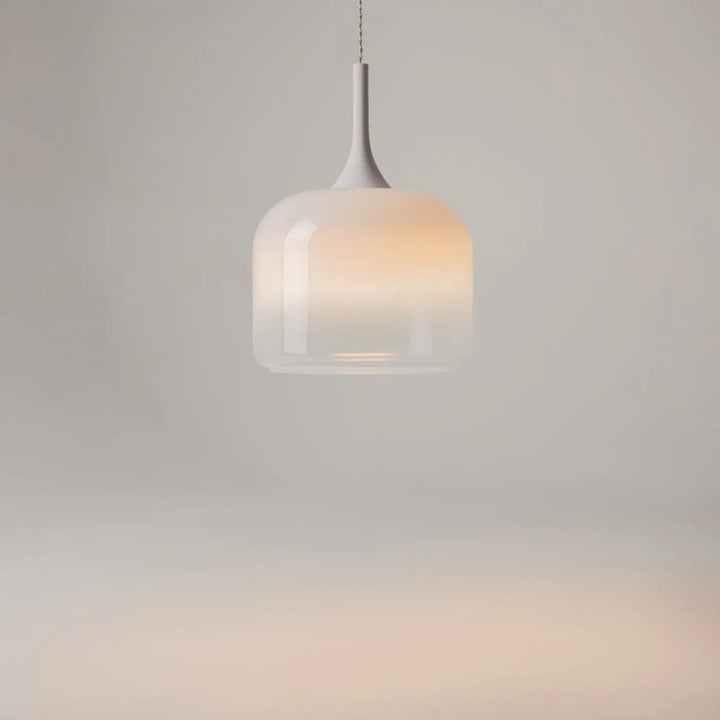 Suspension led spirito avec lumière douce en verre cylindrique clair et ambre trois teintes globe moderne