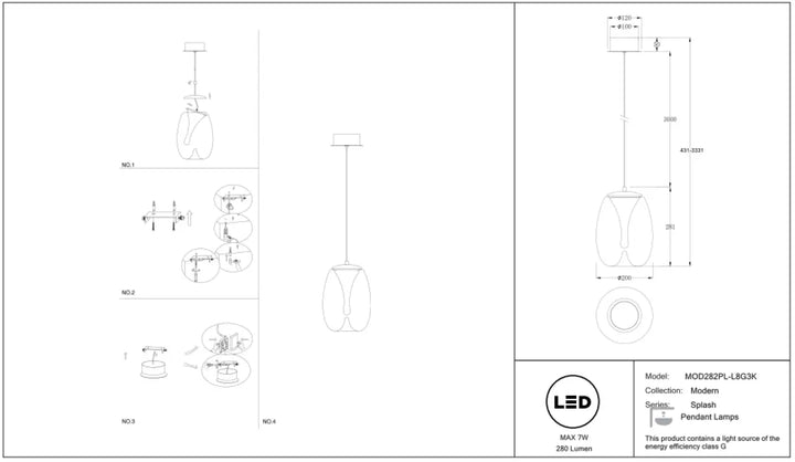 Suspension luminaire splash globe led moderne avec design minimaliste au-dessus d’un îlot en finition blanche