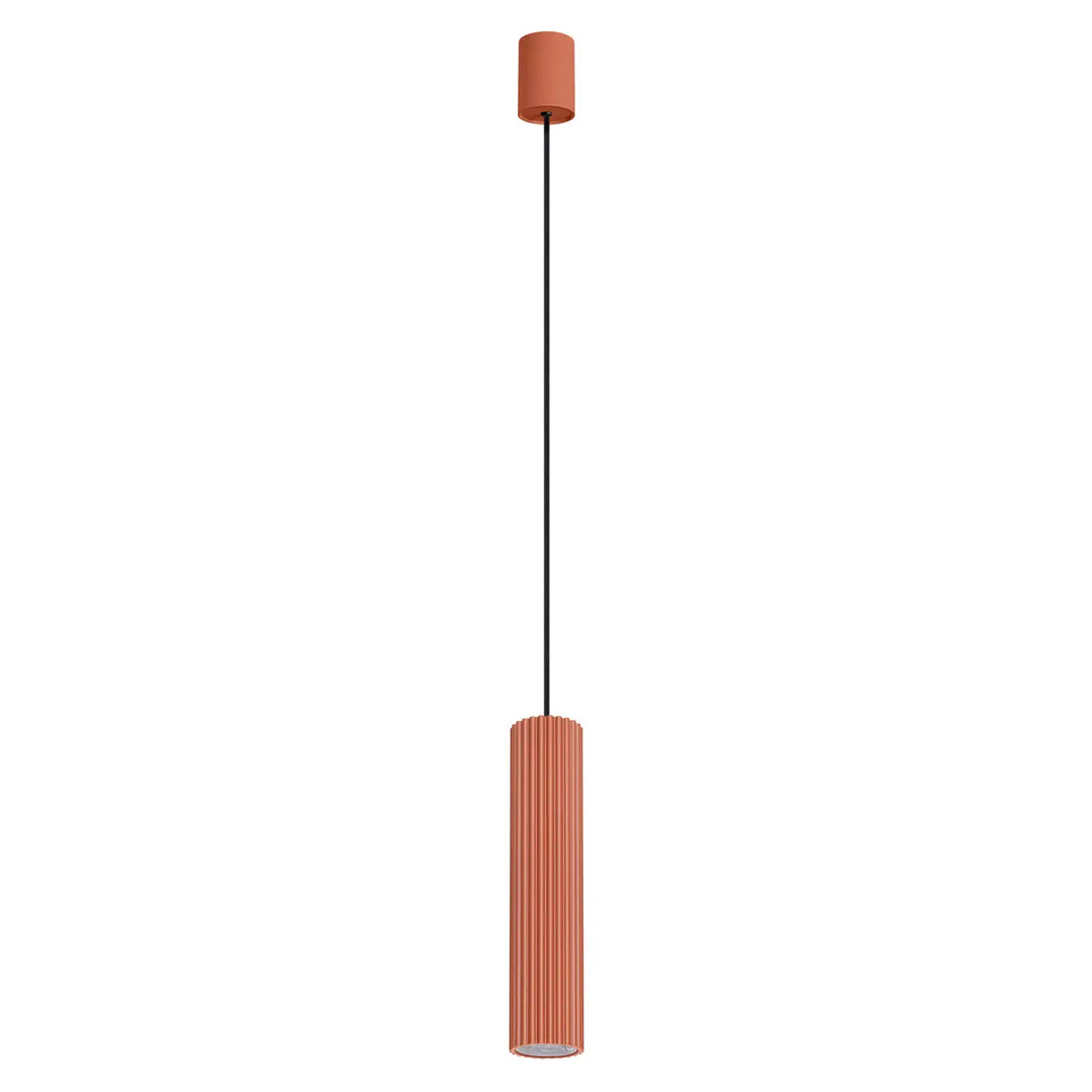 Suspension cannelée IVAR ocre rouge vue d'ensemble