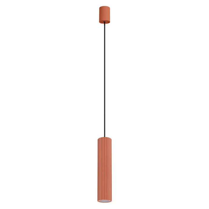 Suspension cannelée IVAR ocre rouge vue d'ensemble