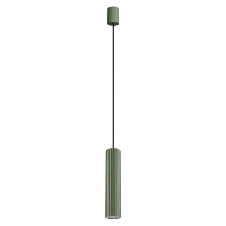 Suspension cannelée IVAR vert olive vue d'ensemble