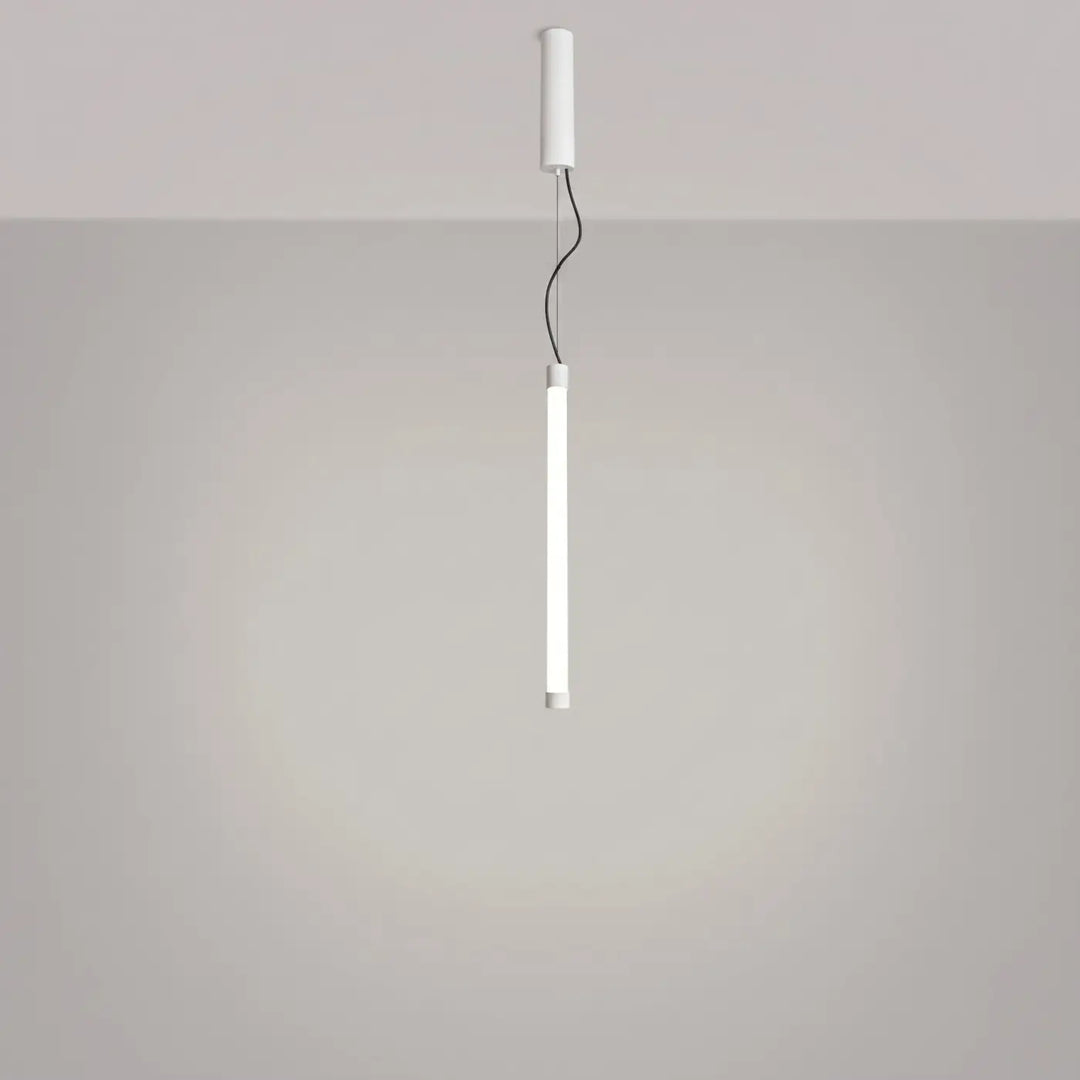Suspension tube TRANG blanc allumée, suspendue