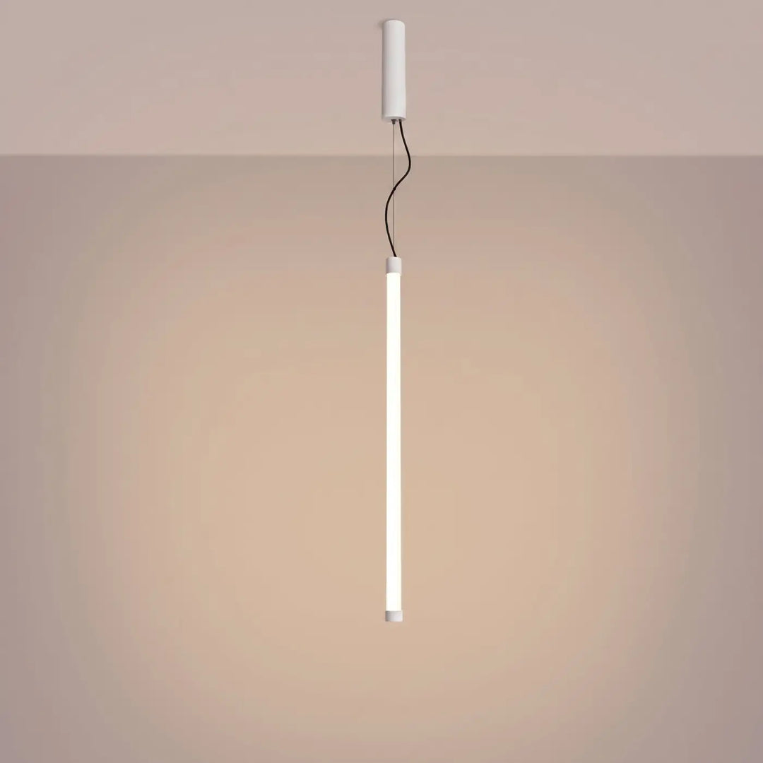Suspension tube TRANG blanc allumée, suspendue
