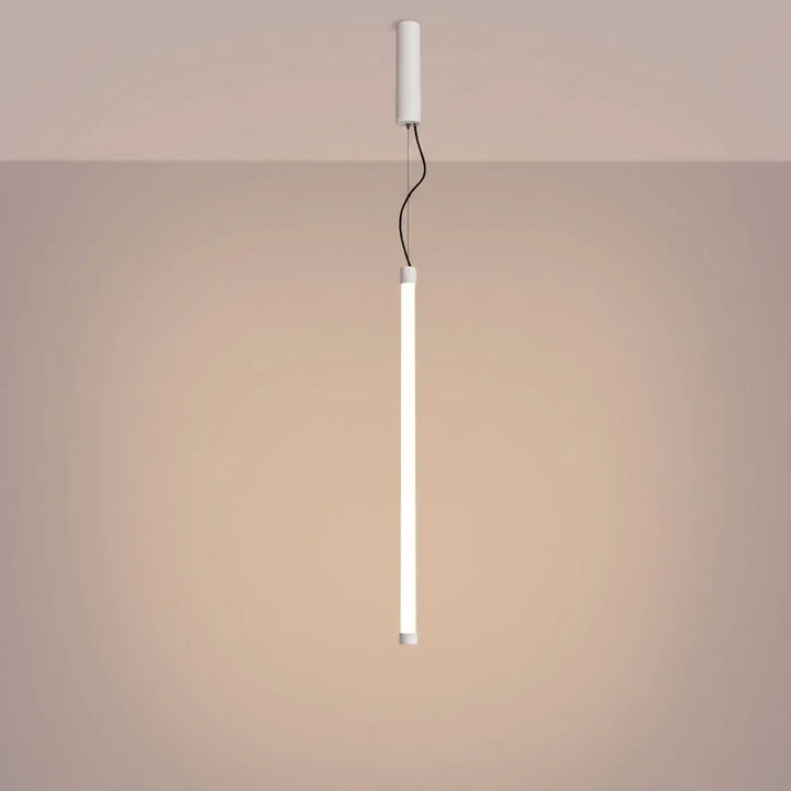 Suspension tube TRANG blanc allumée, suspendue