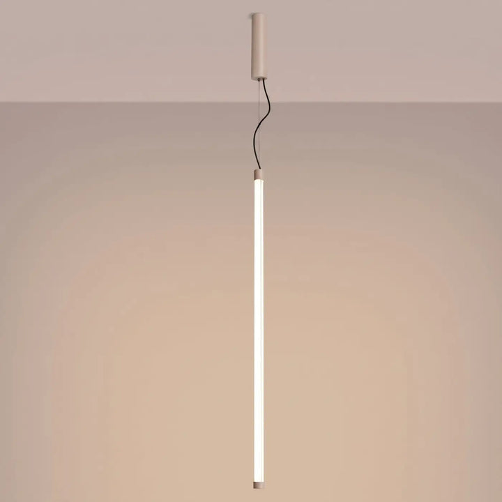 Suspension tube TRANG taupe allumée, suspendue