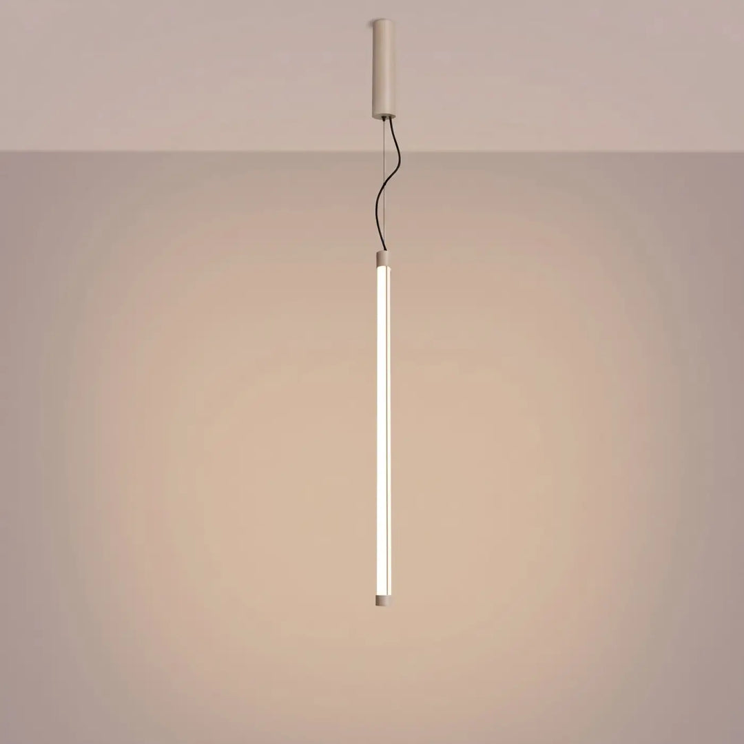 Suspension tube TRANG taupe allumée, suspendue