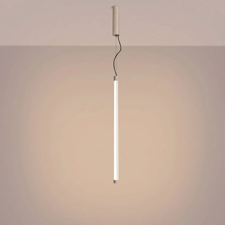 Suspension tube TRANG taupe allumée, suspendue