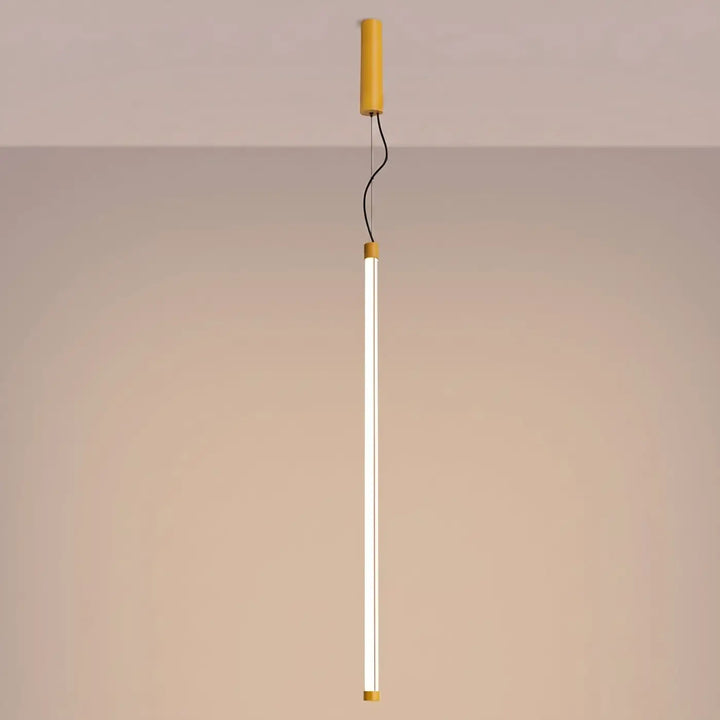 Suspension tube TRANG jaune allumée, suspendue