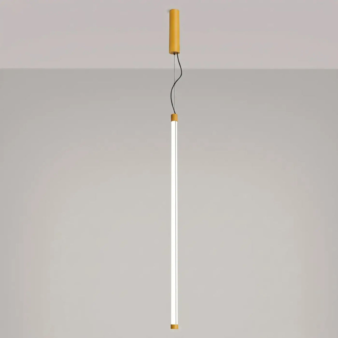 Suspension tube TRANG jaune allumée, suspendue