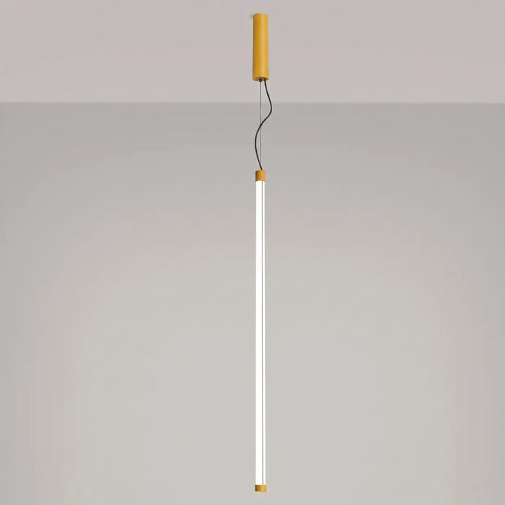 Suspension tube TRANG jaune allumée, suspendue