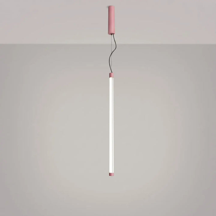 Suspension tube TRANG rose allumée, suspendue