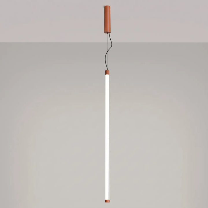 Suspension tube TRANG ocre rouge allumée, suspendue