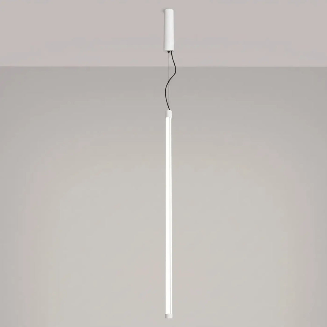 Suspension tube TRANG blanc allumée, suspendue