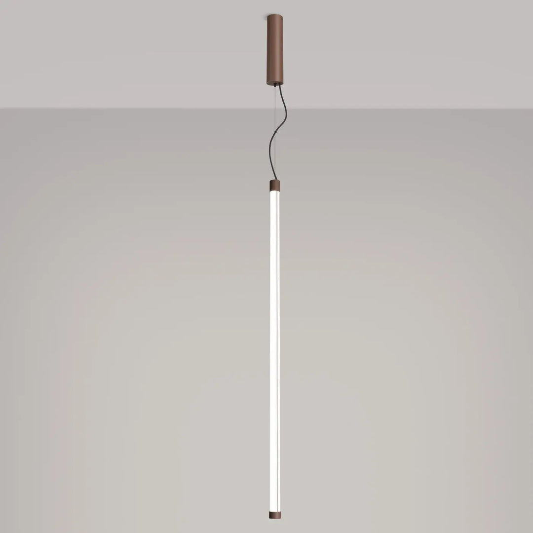 Suspension tube TRANG marron allumée, suspendue