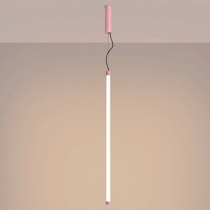Suspension tube TRANG rose allumée, suspendue