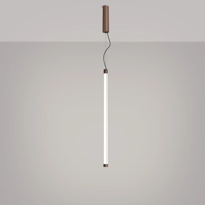 Suspension tube TRANG marron allumée, suspendue