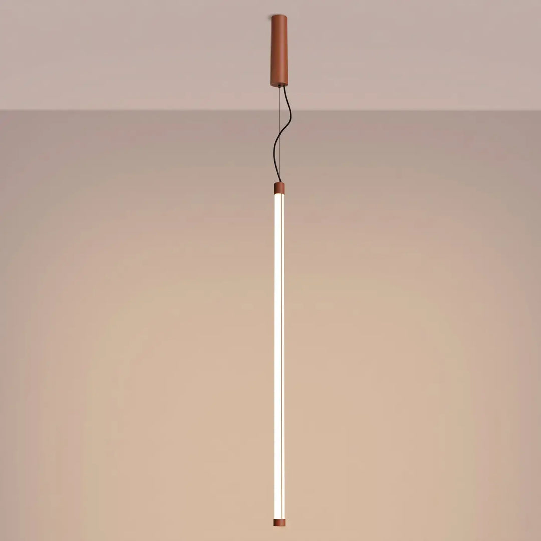Suspension tube TRANG ocre rouge allumée, suspendue