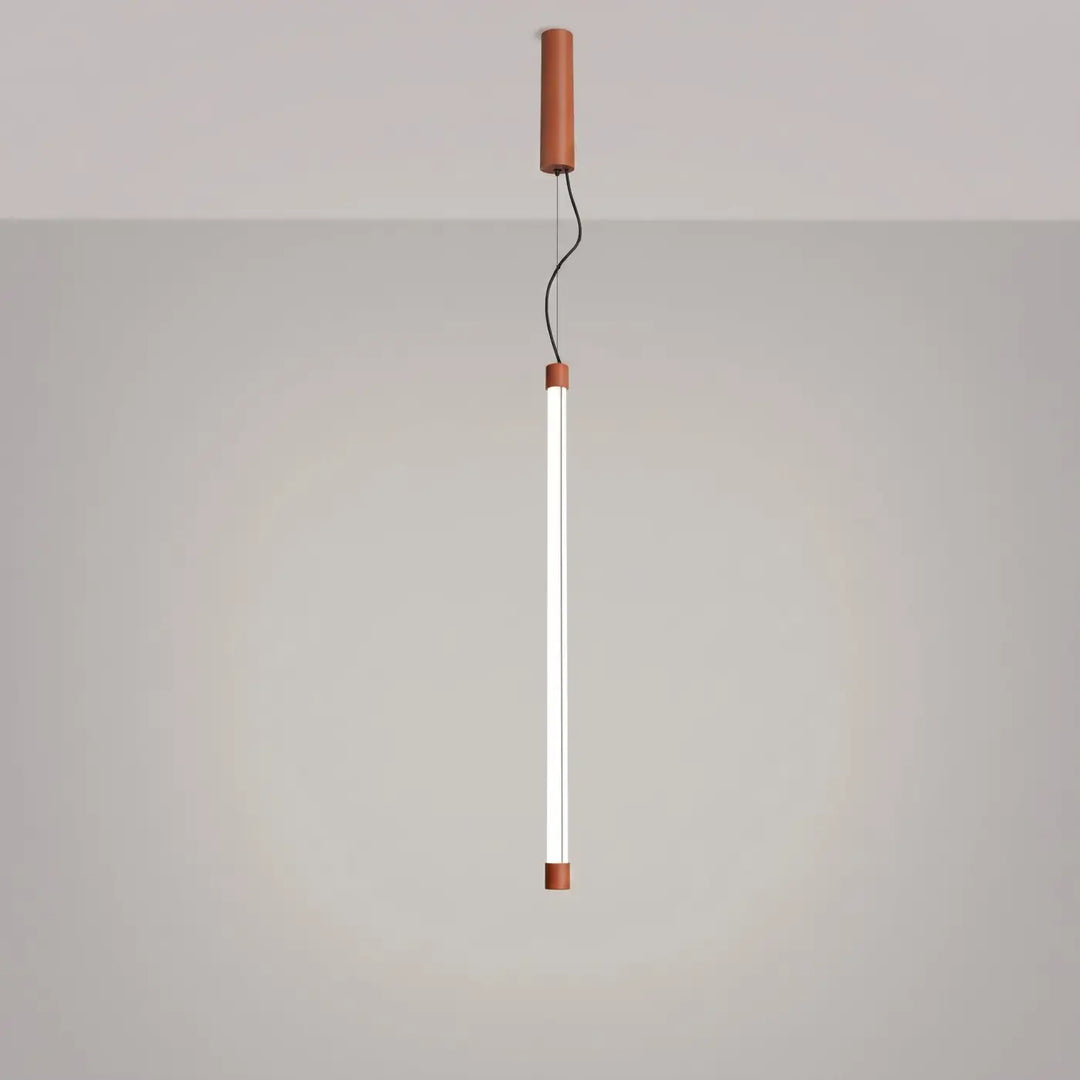 Suspension tube TRANG ocre rouge allumée, suspendue