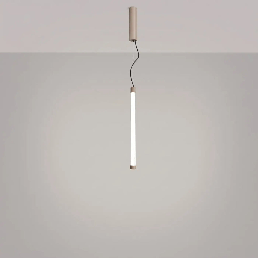 Suspension tube TRANG taupe allumée, suspendue
