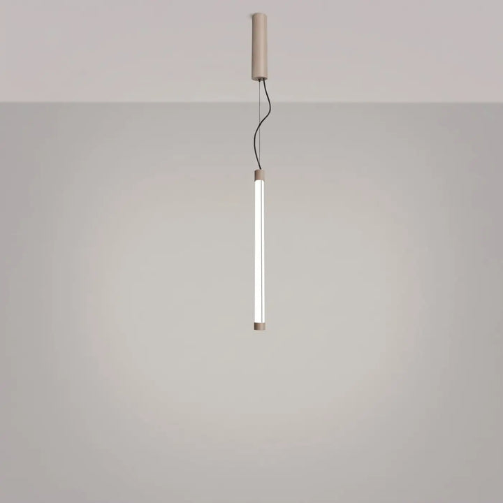 Suspension tube TRANG taupe allumée, suspendue