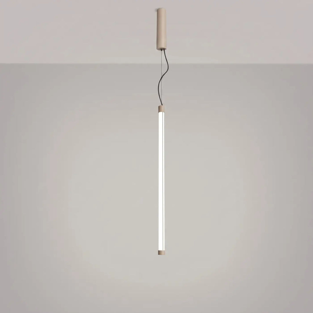 Suspension tube TRANG taupe allumée, suspendue