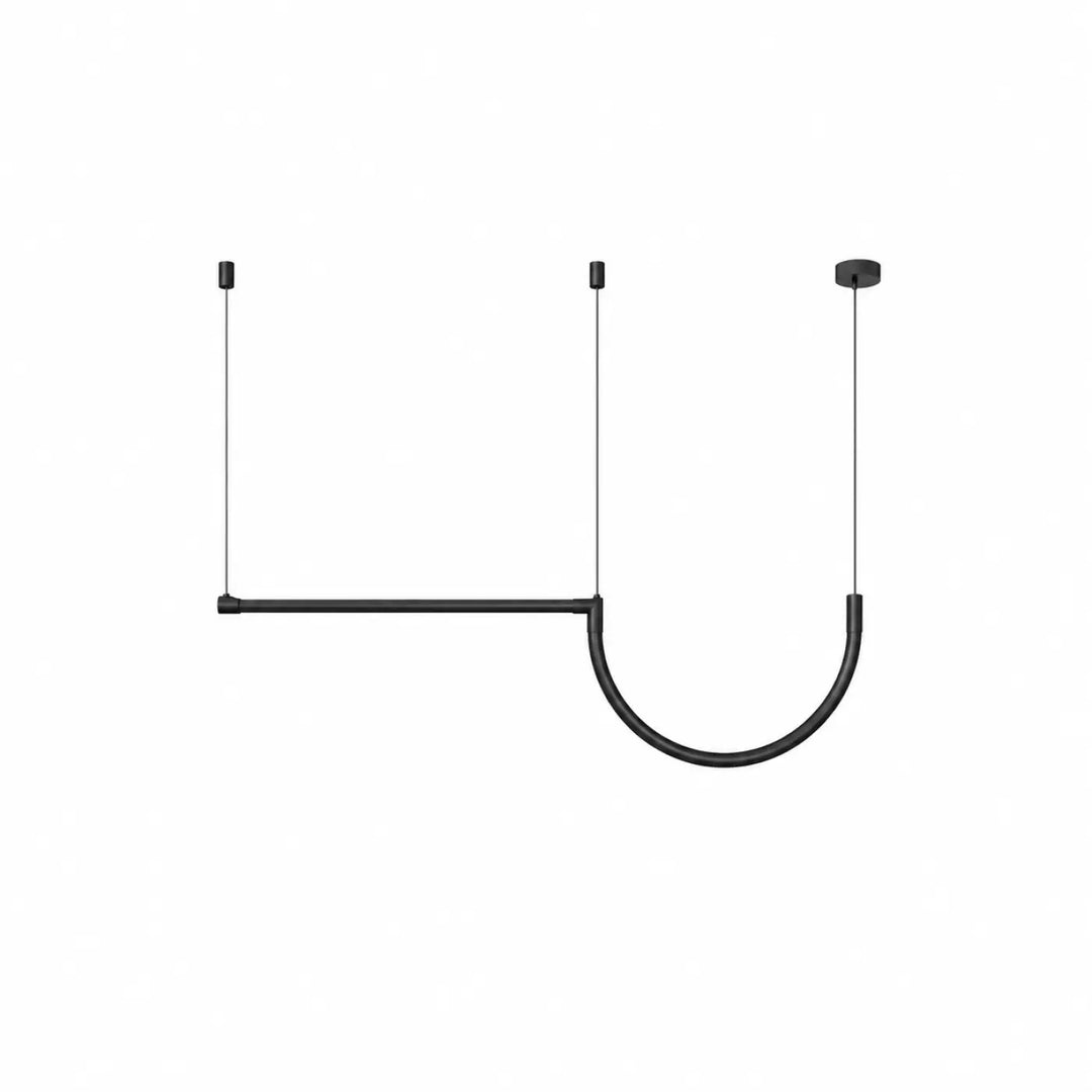 Suspension tubs modular en aluminium noir avec design minimaliste et finition mate pour mini rosace encastrée