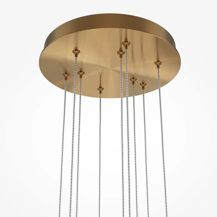 Suspension light stick luminaire circulaire dorée avec câbles torsadés pour éclairage suspendu élégant