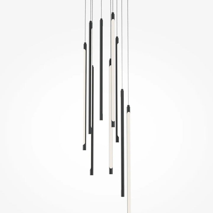 Suspension light stick noir et blanc avec design linéaire moderne et minimaliste pour éclairage contemporain