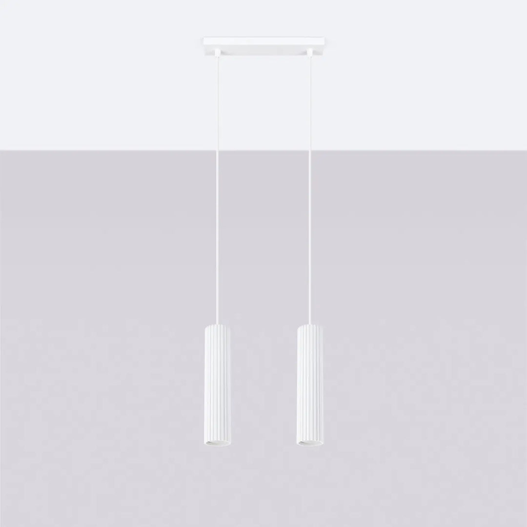Suspension Luminaire blanc éteinte, vue rapprochée