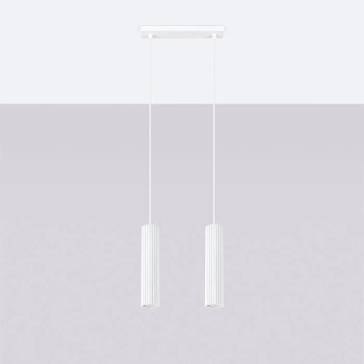 Suspension Luminaire blanc éteinte, vue rapprochée