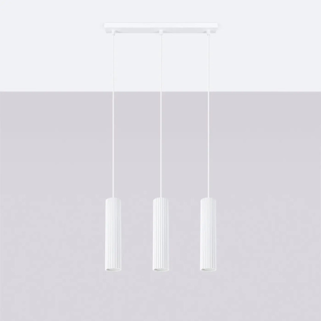 Suspension Luminaire blanc éteinte, vue rapprochée