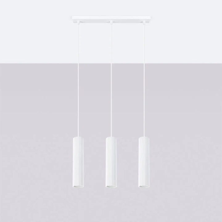 Suspension Luminaire blanc éteinte, vue rapprochée