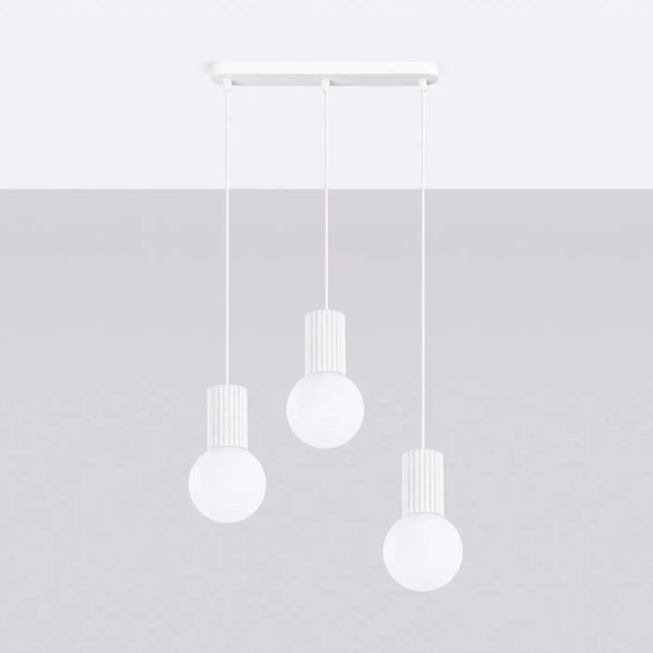 Suspension Luminaire blanc éteinte, vue rapprochée