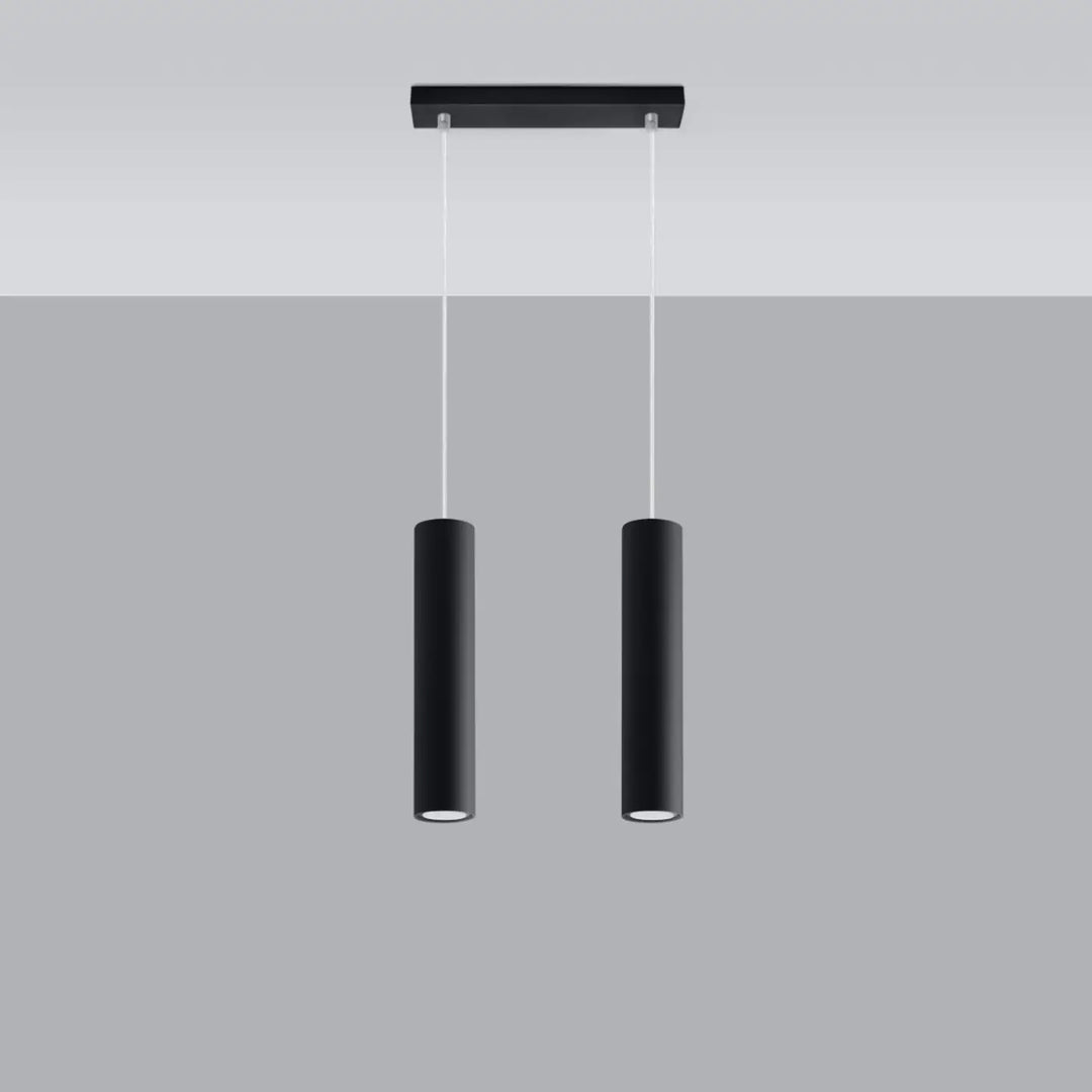 Suspension Luminaire noir éteinte, vue rapprochée