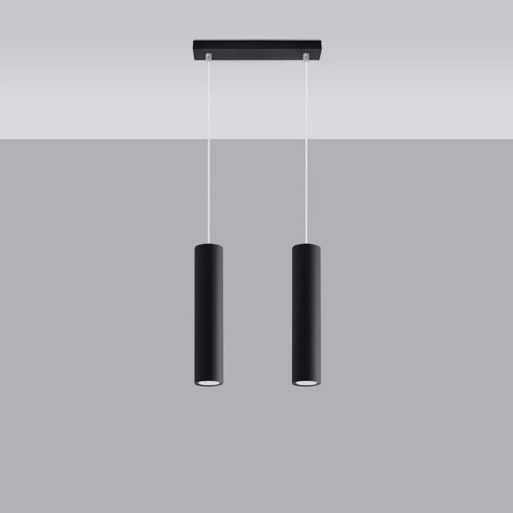 Suspension Luminaire noir éteinte, vue rapprochée