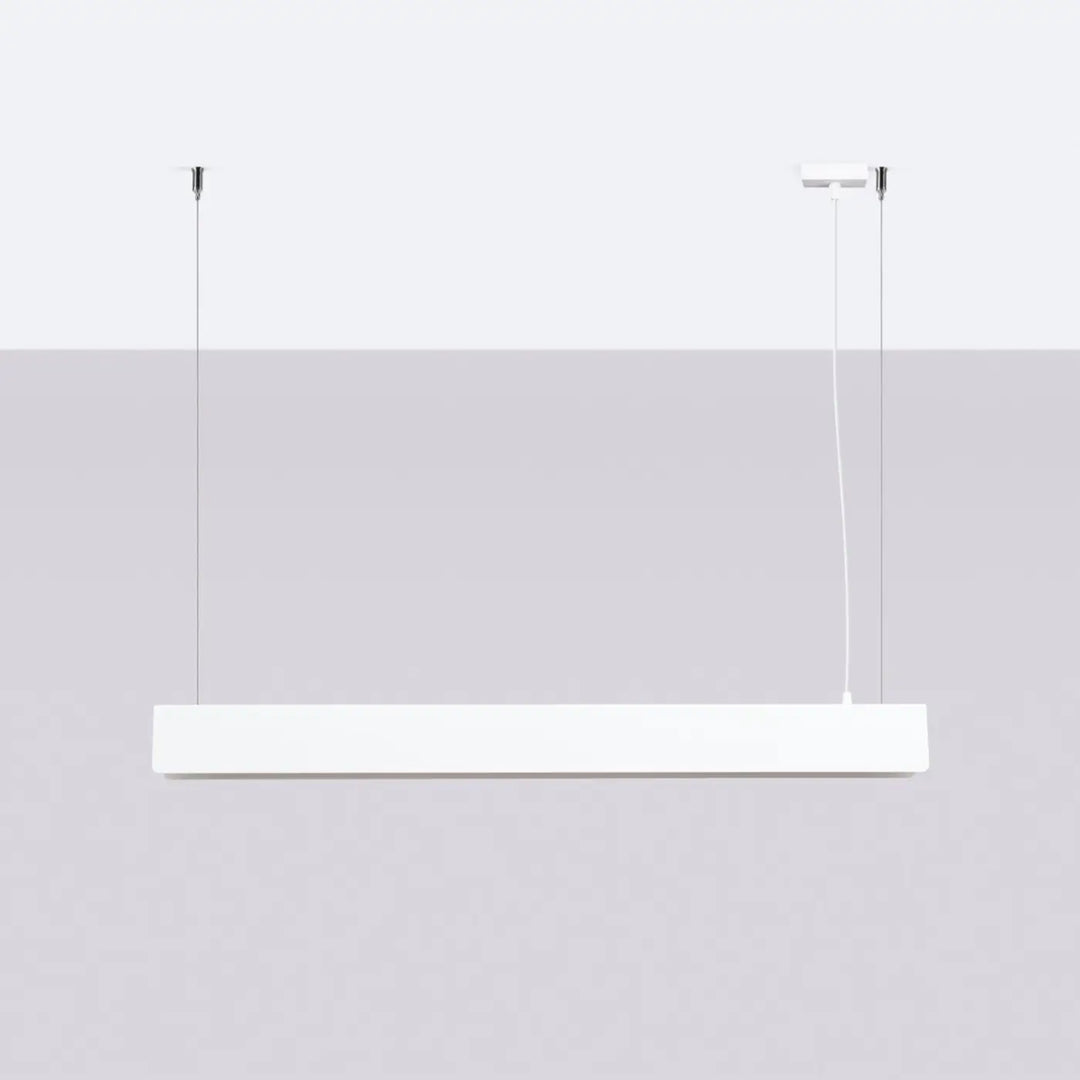 Suspension Luminaire blanc éteinte, vue rapprochée