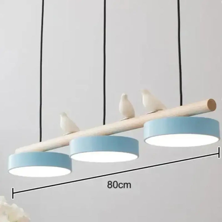 Suspension Linéaire Bois Et Métal À 3 Disques Led Modernes