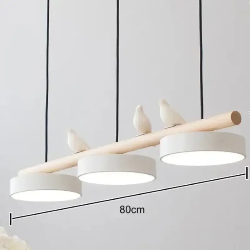 Suspension Linéaire Bois Et Métal À 3 Disques Led Modernes