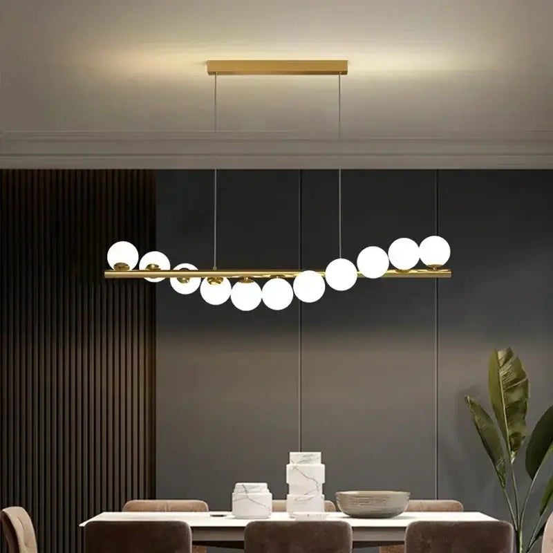 Suspension luminaire avec 9 boules LED pour salle à manger