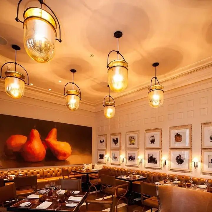 Suspension luminaire ancienne modèle lanterne dorée