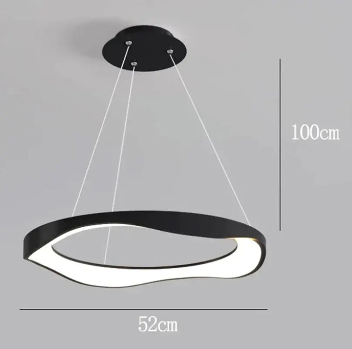 Suspension luminaire anneaux led style contemporain élégant