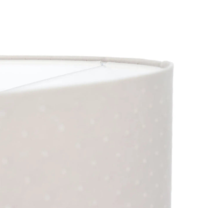 Suspension luminaire blanc crème avec abat-jour doux orné de petits points blancs réguliers