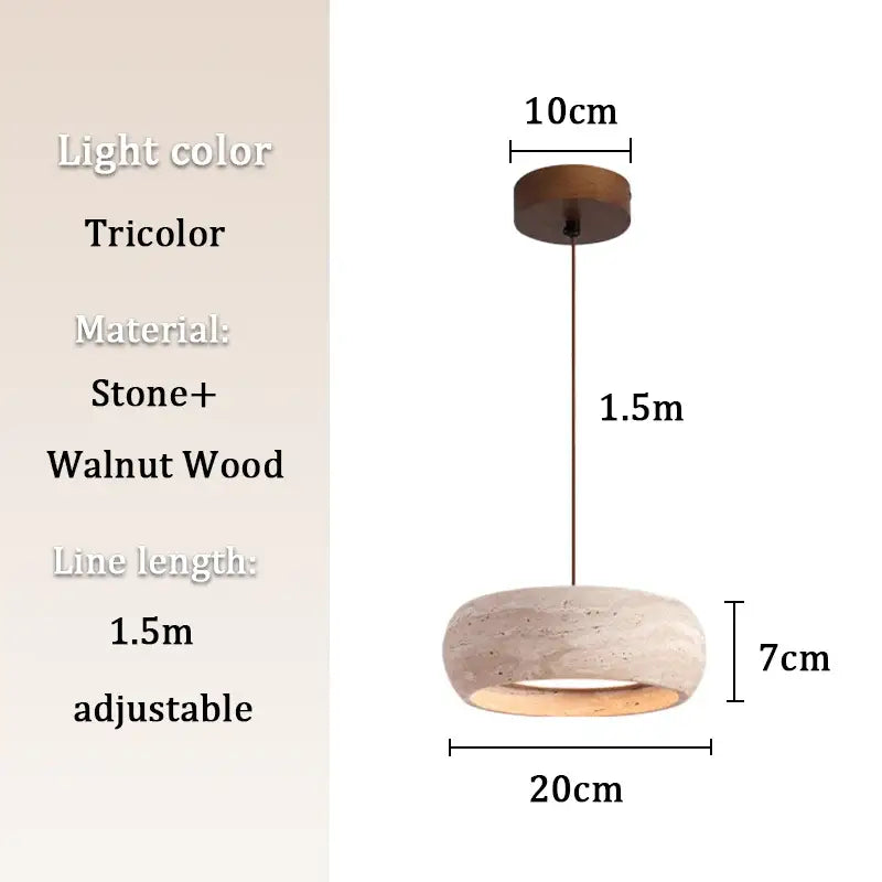 Suspension luminaire blanc en pierre design vintage naturel