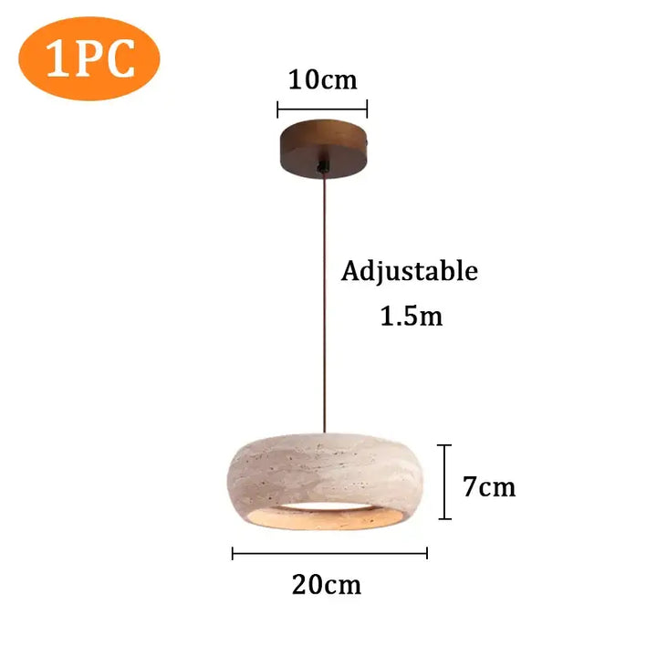 Suspension luminaire blanc en pierre design vintage naturel