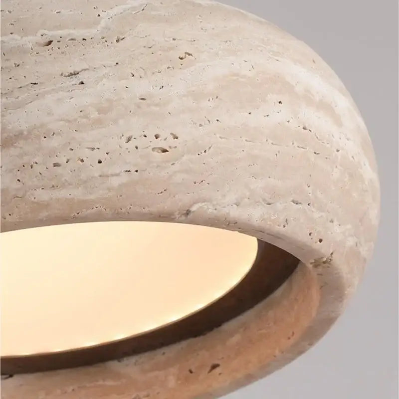 Suspension luminaire blanc en pierre design vintage naturel