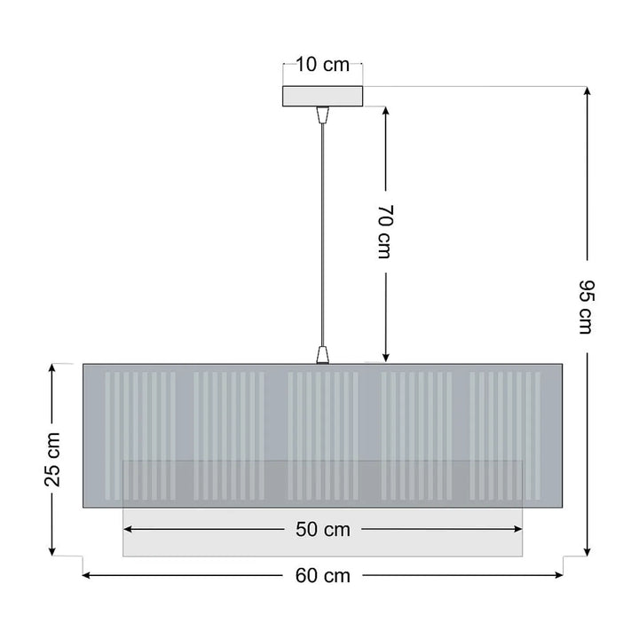 Suspension luminaire duo lami line grise avec lames verticales et fixation plafond circulaire de 10 cm luminaire blanche