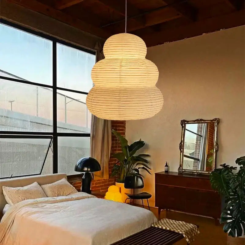 Suspension Luminaire Blanche En Forme De Jarre Style Naturel