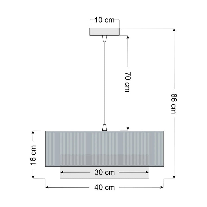 Suspension luminaire duo lami line blanche gris avec finition métallique texturée et rainures verticales