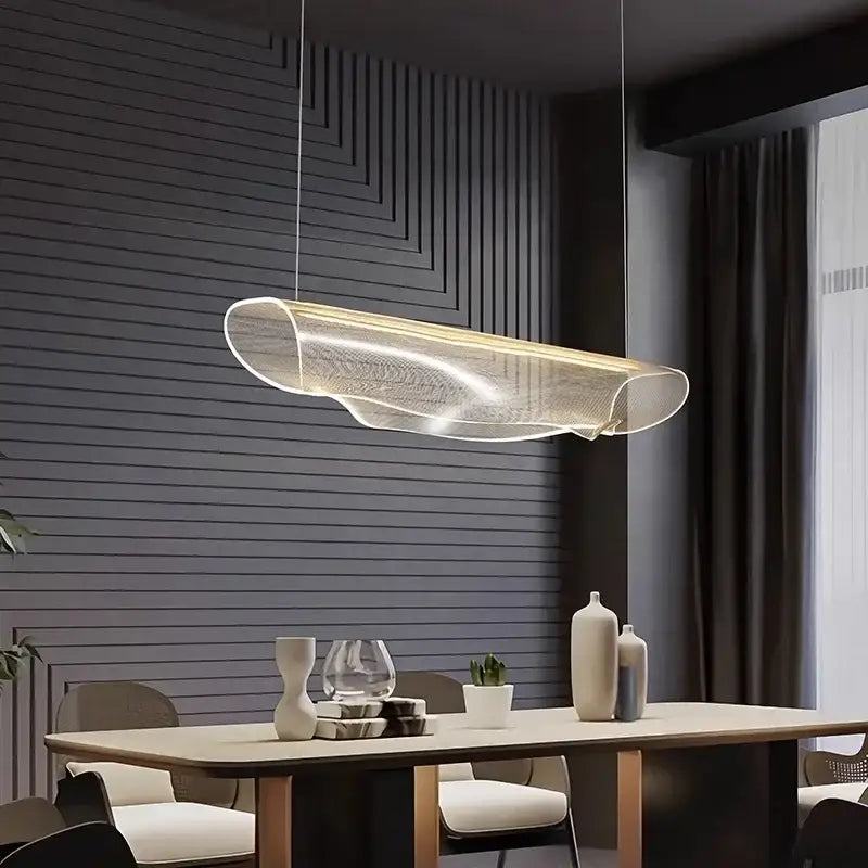 Suspension luminaire blanche LED avec un support noir ajustable

